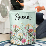 Custom Birth Flower & Name, Gifts For Her, Wife, Grandma, Daughter, Mom - Personalized Basket 4