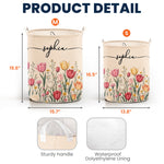 Custom Birth Flower & Name, Gifts For Her, Wife, Grandma, Daughter, Mom - Personalized Basket 6