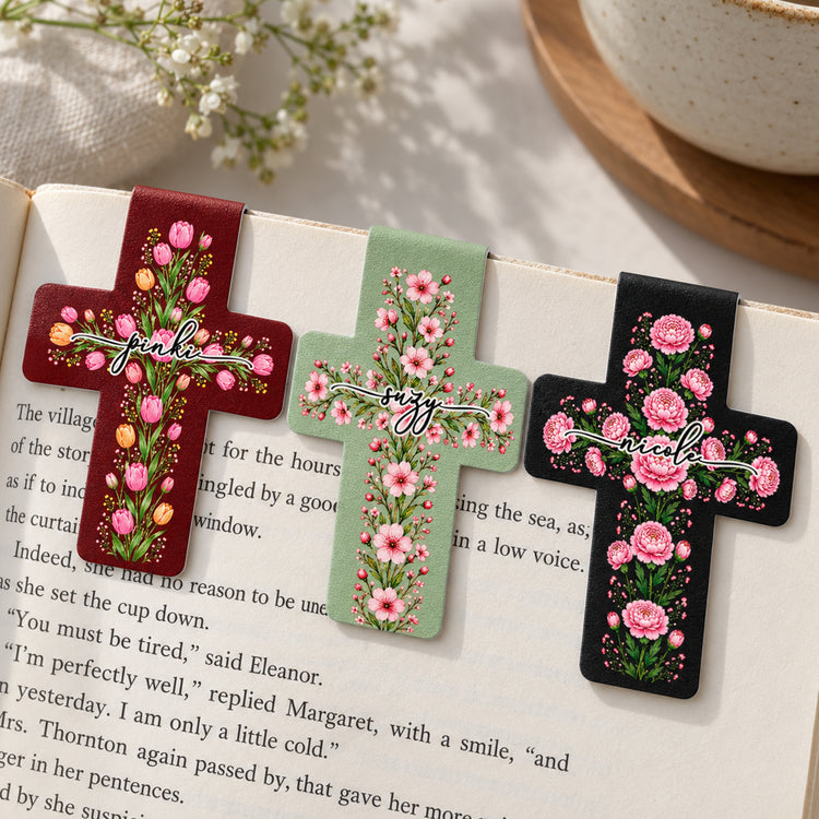 Custom Birth Flower & Name - Personalized Bookmark 1