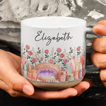 Custom Birth Flower & Name Pottery Mug - Gift For Nail Tech - Personalized Mug 4