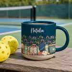 Custom Birth Flower & Name Pottery Mug - Gift For Pickleball Lovers - Personalized Mug 2
