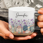 Custom Birth Flower & Name Pottery Mug - Gift For Pickleball Lovers - Personalized Mug 4