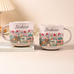 Custom Birth Flower & Name Pottery Mug - Gift For Sewist - Personalized Mug 4