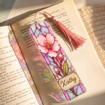 Custom Birth Flower & Name Stained Glass Printed Style - Custom Bookmark 1