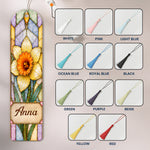 Custom Birth Flower & Name Stained Glass Printed Style - Custom Bookmark 6