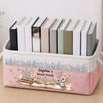 Custom Birth Flower For Reading Corner, Book Nook For Girls, Daughters - Personalized Storage Basket 2