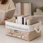 Custom Birth Flower For Reading Corner, Book Nook For Girls, Daughters - Personalized Storage Basket 3