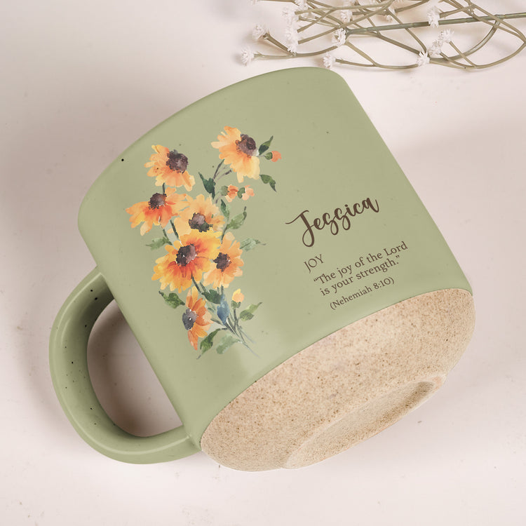 Custom Birth Flower Initial With Bible Verse - Personalized Mug 4