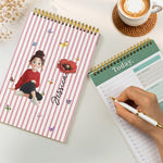 Custom Birth Flower, Name & Cute Character For Her, Daughter, Mom, Friends - Custom Planner 2