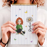 Custom Birth Flower, Name & Cute Character For Her, Daughter, Mom, Friends - Custom Planner 4