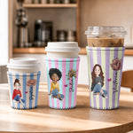 Custom Birth Flower, Name & Cute Character For Her, Daughter, Mom, Friends - Personalized Iced Coffee Sleeve 3