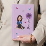 Custom Birth Flower, Name & Cute Character For Her, Daughter, Mom, Friends - Personalized Journal 8