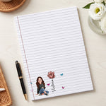 Custom Birth Flower, Name & Cute Character For Her, Daughter, Mom, Friends - Personalized Notepad 2