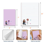 Custom Birth Flower, Name & Cute Character For Her, Daughter, Mom, Friends - Personalized Notepad 7