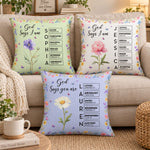 Custom Birth Flower Name In Bible Verses God Says I Am For Her, Daughter, Sister, Friend - Personalized Pillow 1