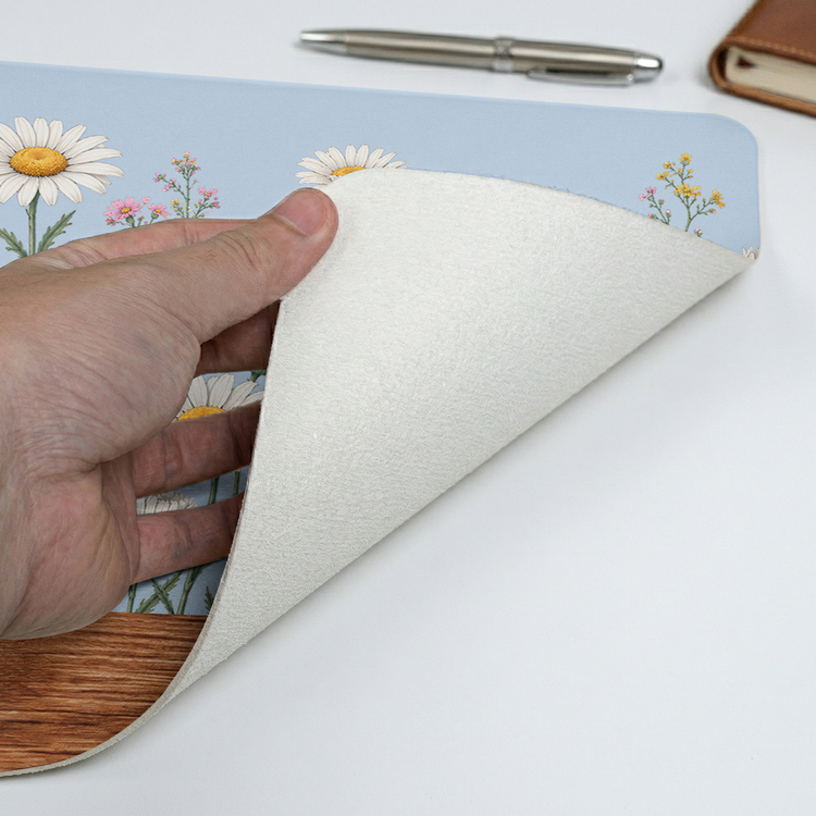 Custom Birth Flower Striped Pattern Custom Name New Version - Personalized Desk Mat 4