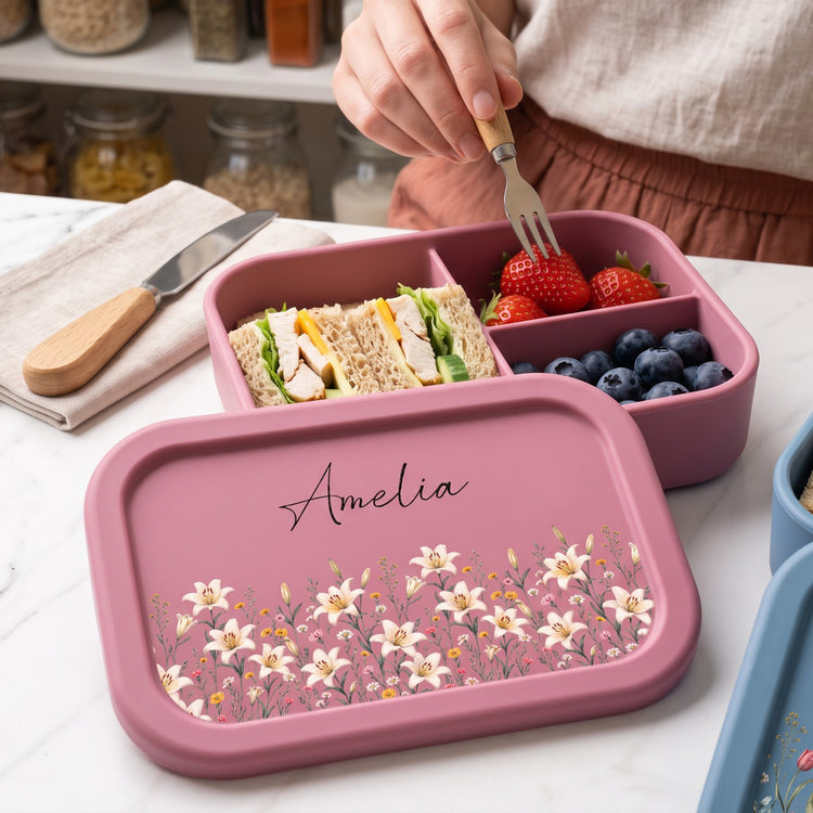 Custom Birth Flowers & Name, Gift For Her, Daughter, Best Friend - Personalized Lunch Box 1