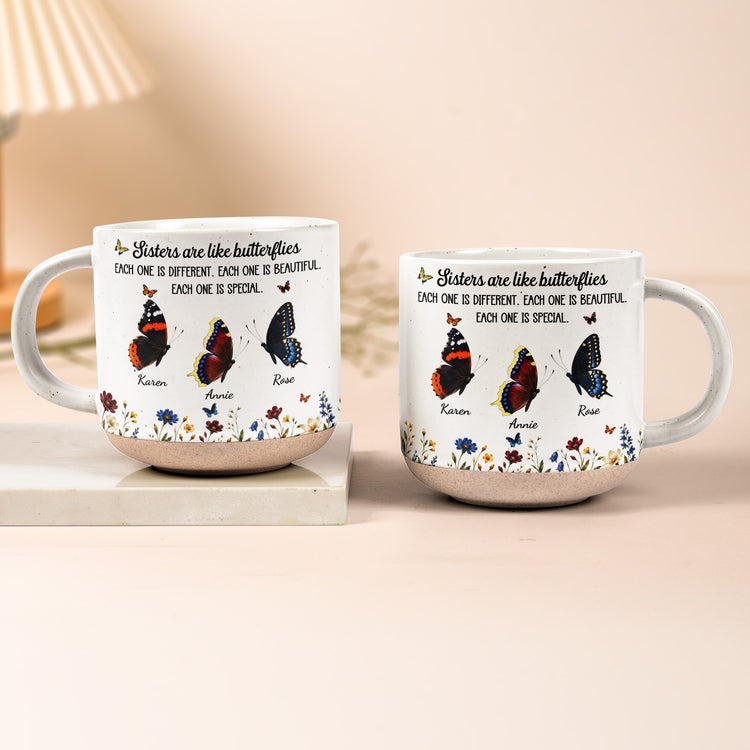 Custom Birth Month Butterflies Gift For Sister Friend Sibling - Personalized Mug 2