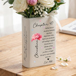 Custom Birth Month Flower Bookish 40Th Birthday Gift For Her, Best Friend Woman - Personalized Vase 1