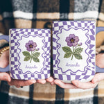 Custom Birthday Gift Striped Birth Flower Gift For Daughter, Friend - Personalized Mug 3