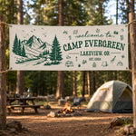 Custom Camp Welcome, Camping Party Sign, Outdoor Adventure Decor - Personalized Banner 2