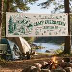 Custom Camp Welcome, Camping Party Sign, Outdoor Adventure Decor - Personalized Banner 3