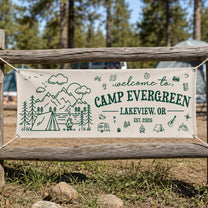 Custom Camp Welcome, Camping Party Sign, Outdoor Adventure Decor - Personalized Banner 4