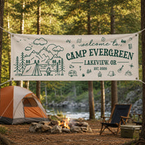 Custom Camp Welcome, Camping Party Sign, Outdoor Adventure Decor - Personalized Banner 5