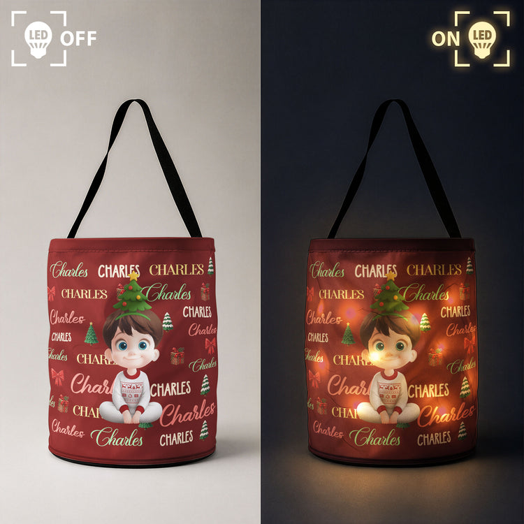 Custom Charaacter Christmas Gift Bag, Christmas Bag With Name, Holiday Gift Bag, Santa Gift Bag, Family Christmas Sack - Personalized Basket 6
