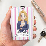 Custom Character For Teacher, Coworker, Boss With Name - Personalized Badge Holder 5