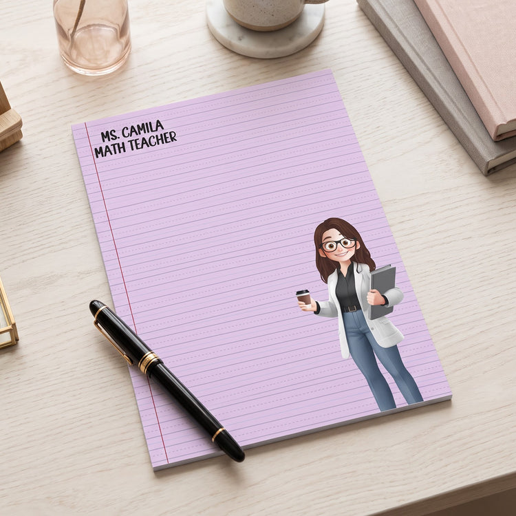 Custom Character For Teacher, Coworker, Boss With Name - Personalized Notepad 2