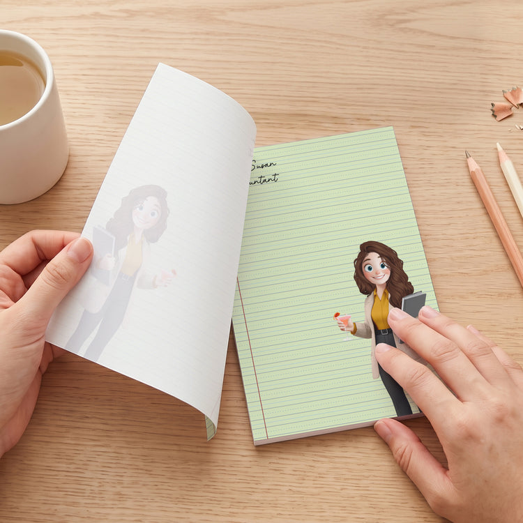Custom Character For Teacher, Coworker, Boss With Name - Personalized Notepad 4