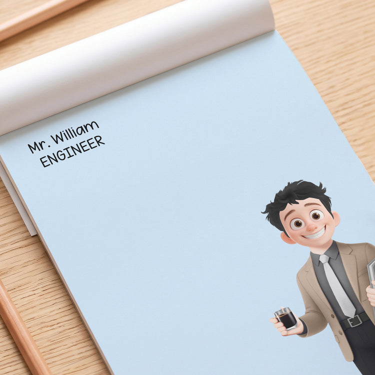 Custom Character For Teacher, Coworker, Boss With Name - Personalized Notepad 5