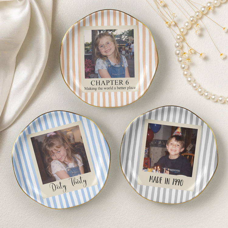 Custom Childhood Photo - Birthday Gifts For Her, Daughter, Friends - Personalized Jewelry Dish 4
