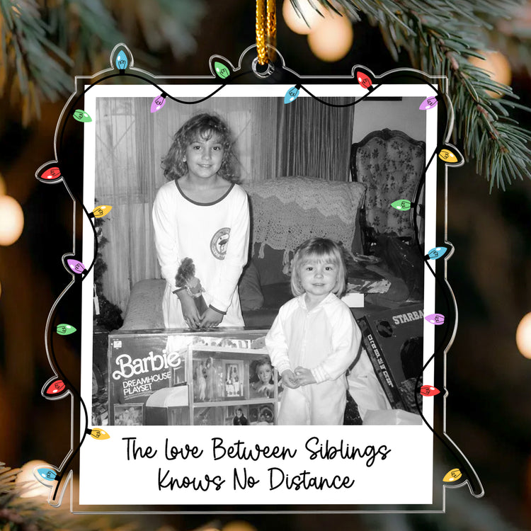 Custom Childhood Photo Of Brothers & Sisters, Sibling Christmas Gifts - Personalized Ornament 1