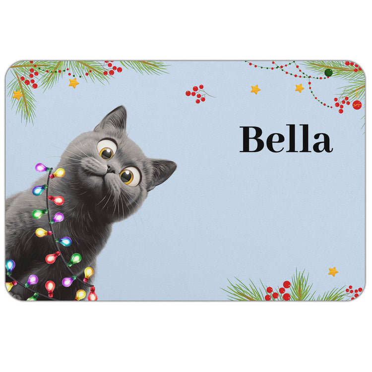 Custom Christmas Dog Cat Food Bowl Mat, Holiday Pet Placemat, Christmas Gift For Pet Lovers - Personalized Pet Feeding Mat 5