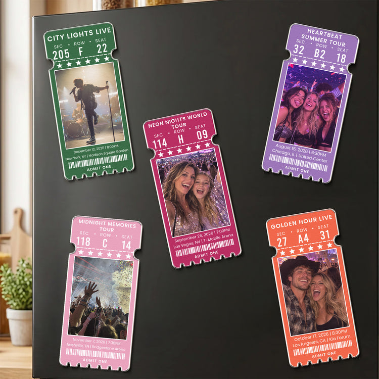 Custom Concert Ticket With Photo Music Event For Fans, Music Lovers - Personalized Magnet 1