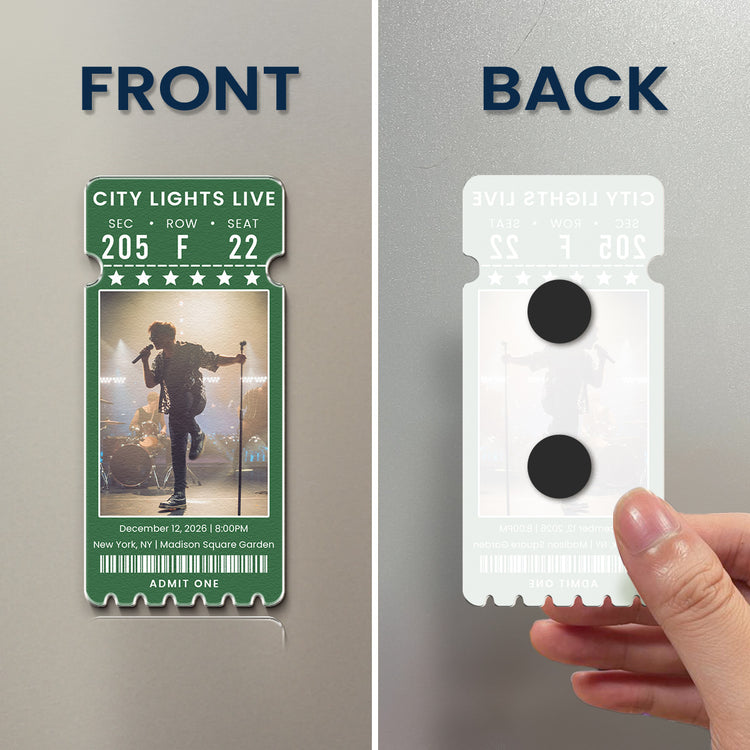 Custom Concert Ticket With Photo Music Event For Fans, Music Lovers - Personalized Magnet 4