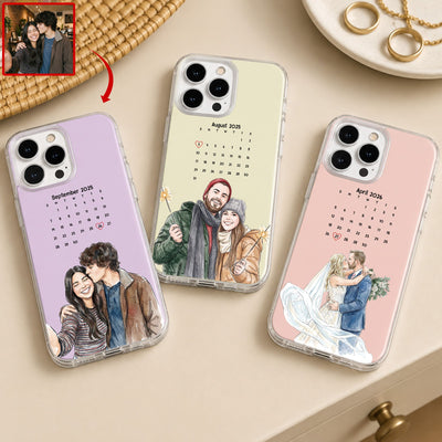 Custom Couple Photo & Date Matching Phone Case For Her, Him - Personalized Phone Case