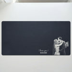 Custom Couple Photo Sketch Line Art Anniversary Gift For Him, Her - Personalized Desk Mat 6