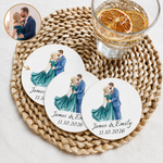 Custom Couple Photo Watercolor Wedding Favors Wedding Gifts For Guests - Personalized Coasters 1