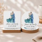 Custom Couple Photo Watercolor Wedding Favors Wedding Gifts For Guests - Personalized Coasters 2