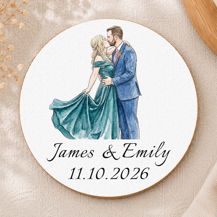 Custom Couple Photo Watercolor Wedding Favors Wedding Gifts For Guests - Personalized Coasters 4