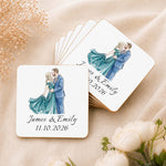 Custom Couple Photo Watercolor Wedding Favors Wedding Gifts For Guests - Personalized Coasters 6