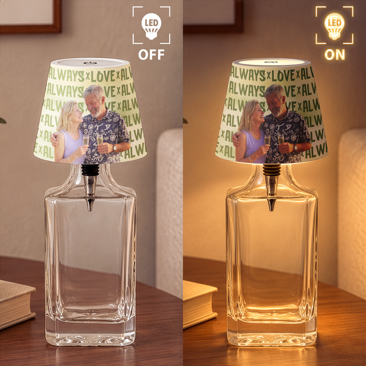 Custom Couple Photo You & Me Gifts For Him, Gifts For Her Bottle Lamp - Personalized Night Light 4
