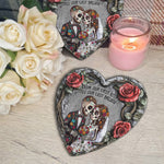 Custom Couple Portrait Day Of The Dead Hasta La Muerte - Personalized Garden Stone 5
