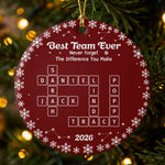 Custom Crossword Scrambles Christmas Thank You Gifts For Coworkers, Best Team Group - Personalized Ornament 1