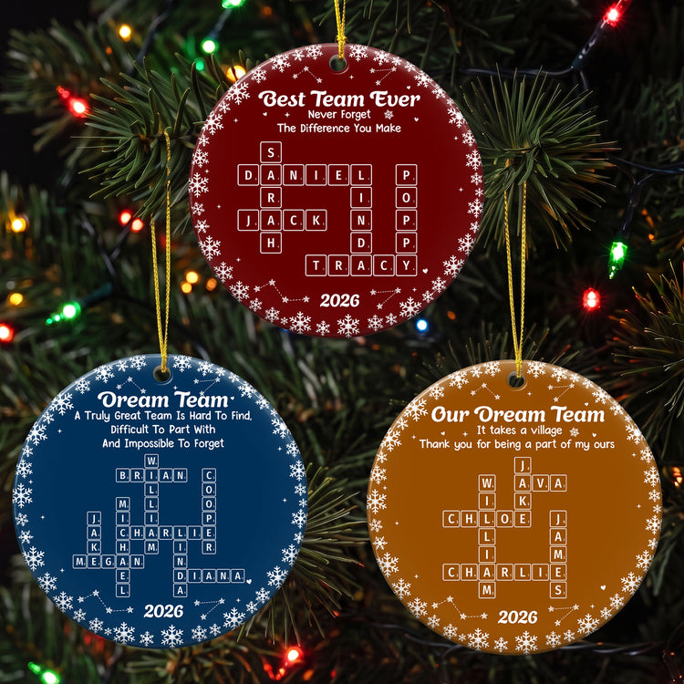 Custom Crossword Scrambles Christmas Thank You Gifts For Coworkers, Best Team Group - Personalized Ornament 2
