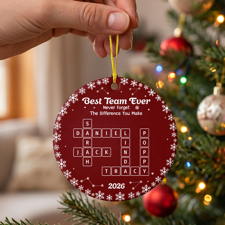 Custom Crossword Scrambles Christmas Thank You Gifts For Coworkers, Best Team Group - Personalized Ornament 3