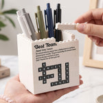 Custom Crosswords Scrabble For Coworker Team, White Elephant Party Bulk Gift - Personalized Pen Holder 2
